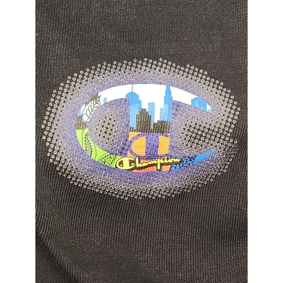 Champion Sweatpants Men's M Black Reverse Weave Jogger‎ Colorful Logo Athleisure - Picture 3 of 6